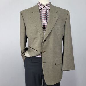 Samuelsohn SB STAR Men's Sport Coat Blazer‎ Three Button Brown Houndstooth 42R